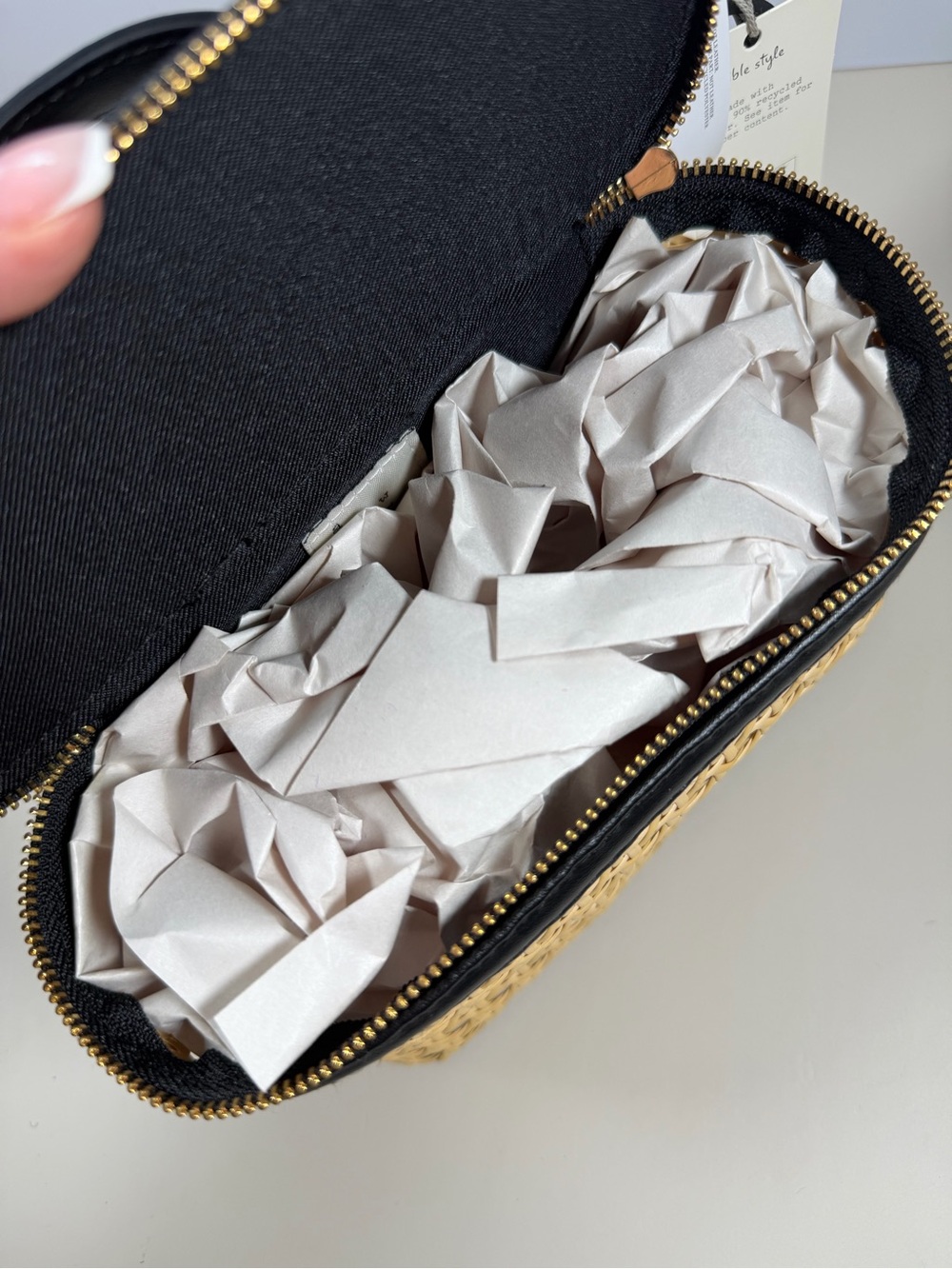 a new day Woven Rattan Mini Bag with Black Trim - Picture 4 of 5